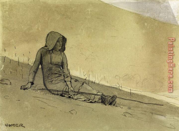 Winslow Homer Girl Seated on a Hillside